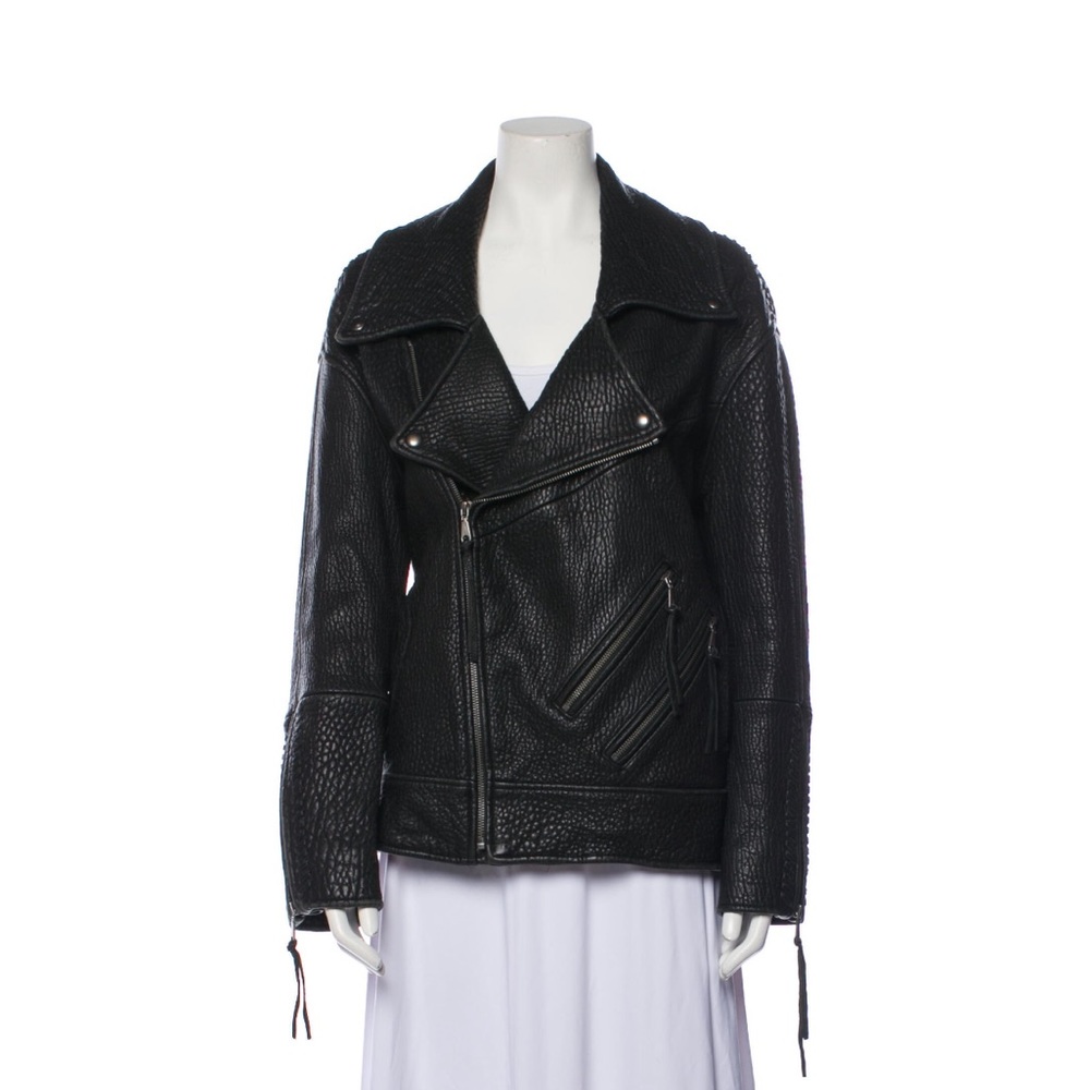 Oversized leather jacket
